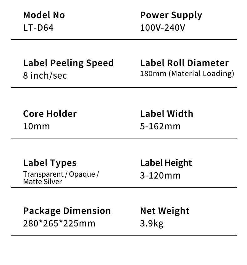 D64 Automatic Label Dispenser