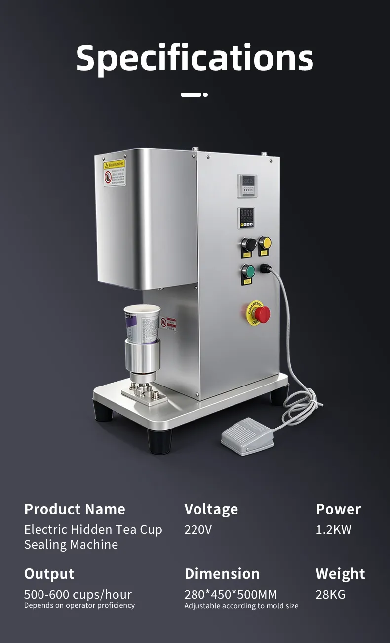 Electric Hidden Tea Cup Sealing Machine