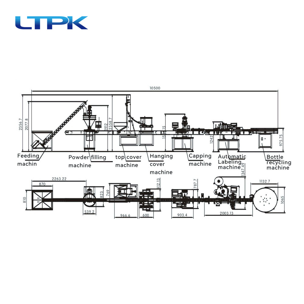 Powder Hanging and Capping Labeling Machine Sealing Line