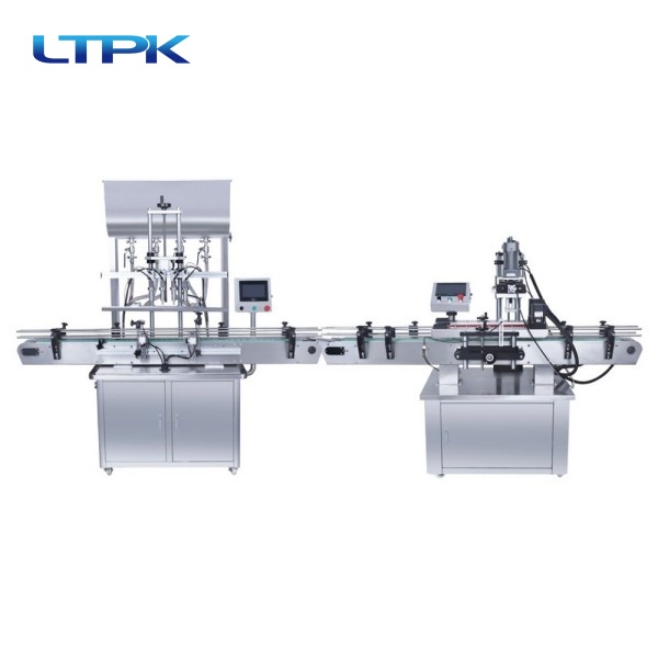 Four-head paste filling machine+automatic capping machine